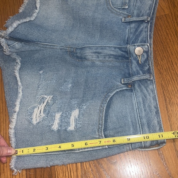 High Rise Distressed Denim Shorts - Picture 14 of 16